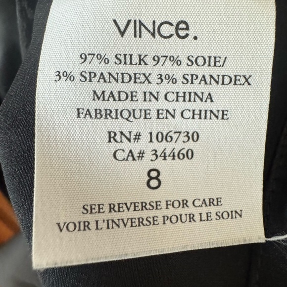 Vince Silk Pleated Sheath Midi Dress in Sz 8 - Picture 8 of 9